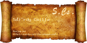 Sárdy Csilla névjegykártya